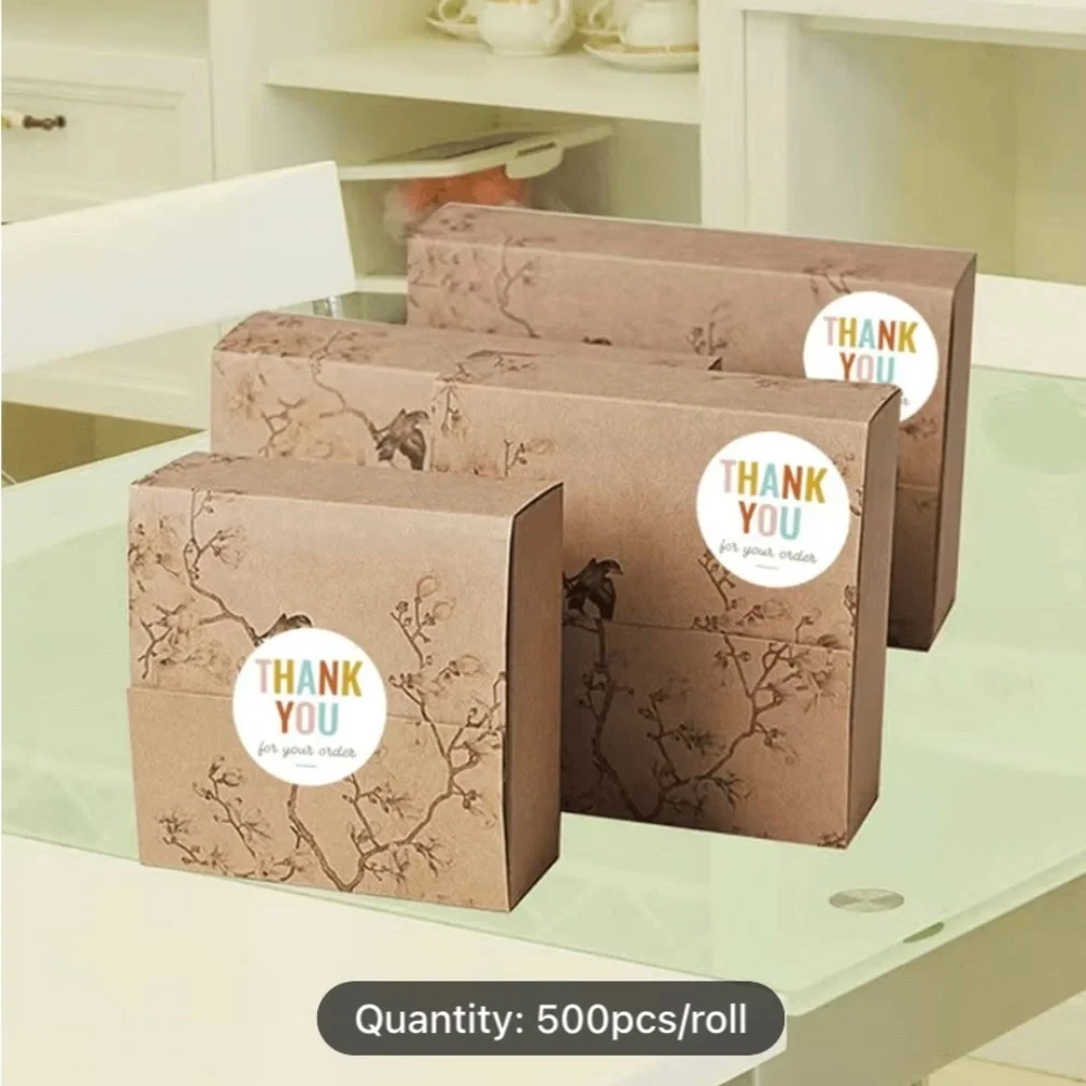 500pcs/roll 1” round thank you‎ stickers